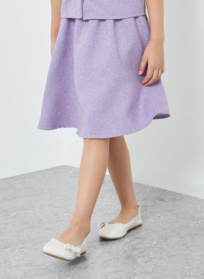 Styli Girls Lilac Tweed Top with Skirt Set - Image 3